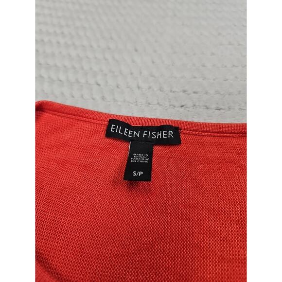 Eileen Fisher Sweater Womens Small Coral Orange Oversized Crew Neck - Picture 4 of 8